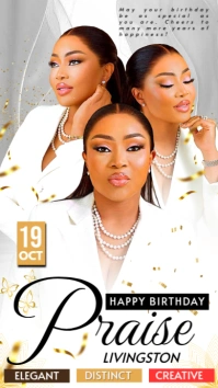 Elegant Birthday Flyer Template | Classy Birthday Celebration Poster Instagram Story