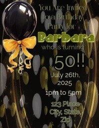 Elegant Birthday Invitation Flyer (US Letter) template