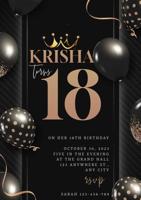 elegant birthday invitation template | PosterMyWall