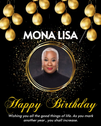 黑色 Birthday Celebration Instagram Portrait Template