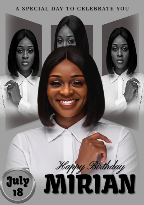 Elegant Birthday Portrait Flyer Template | PosterMyWall