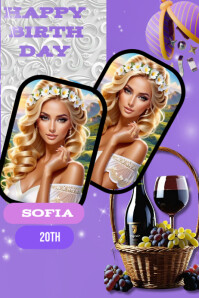 Elegant birthday poster design template