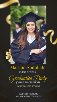 Black Graduation Celebration เรื่องราวบน Instagram Template