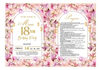 Elegant Blossom-themed Debutante Invitation A4 template