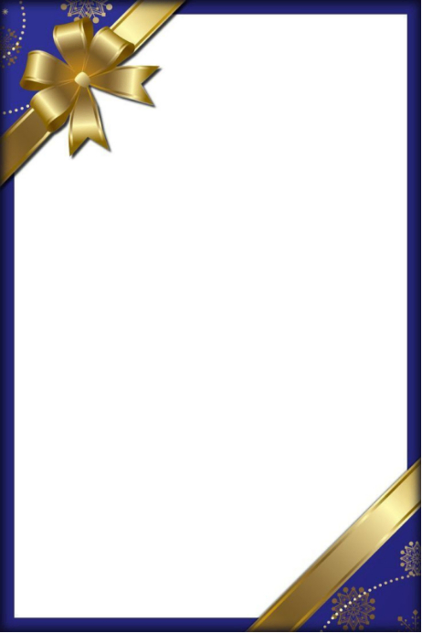 Elegant Blue Border with Golden Ribbon Bow Template | PosterMyWall