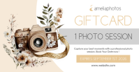 Elegant Boho Photo Shoot Gift Card - Luxury Aesthetic Session Certificate Gambar Bersama Facebook template