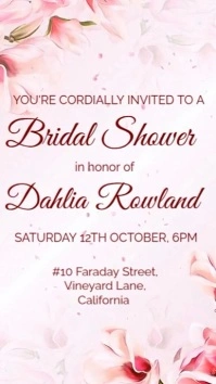 Elegant Bridal Shower Flyer Invitation Template Editable & Printable Design for Brides-to-Be online Ekran reklamowy (9:16)