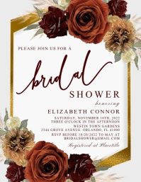 Elegant Bridal Shower Invitations Flyer (US Letter) template