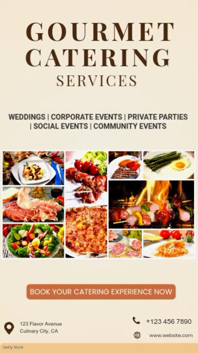Elegant Catering Flyer Template – Food & Event Services Promotion Design Youtube 短视频