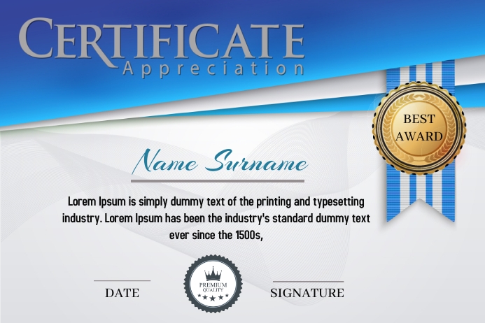 Elegant certificate of achievement modern Template PosterMyWall Elegant certificate of achievement modern Template PosterMyWall