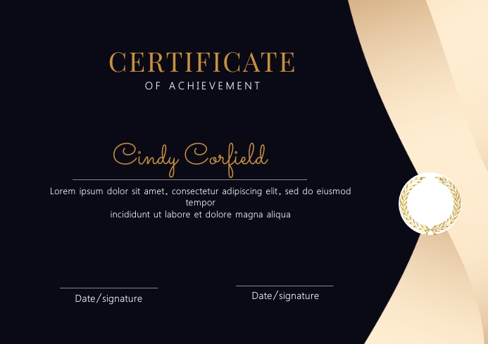 Elegant certificate template 4 A4