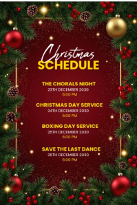 Elegant Christmas Event Schedule Poster template
