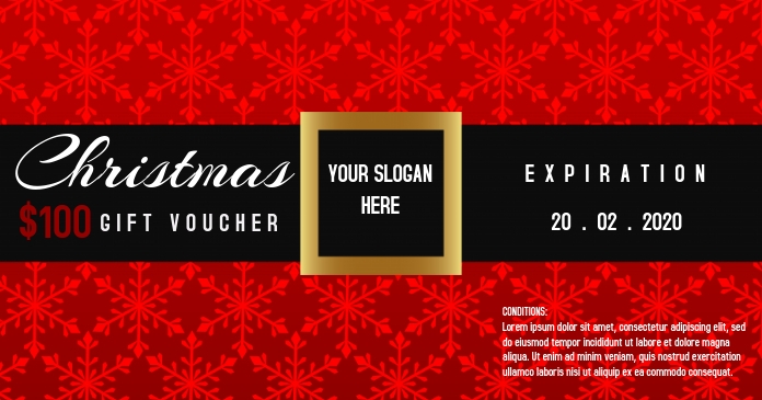 Elegant Christmas Gift voucher template delt Facebook-billede