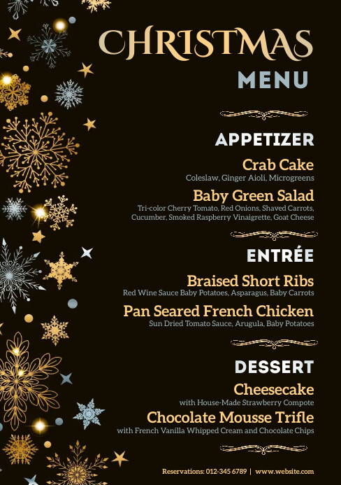Copy of Elegant Christmas menu design template | PosterMyWall
