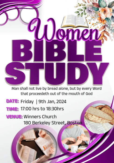 Elegant Church Women Bible Study Meeting flye Template | PosterMyWall