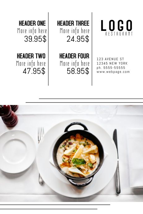 Expensive Restaurant Menu