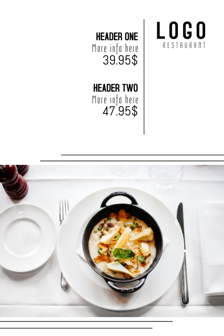 Copy of elegant classy expensive restaurant meal price template ...