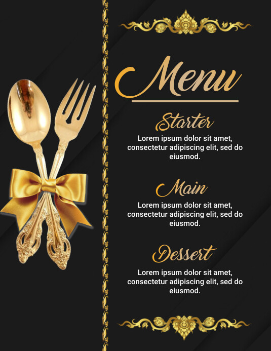 Elegant Classy Menu design template | PosterMyWall