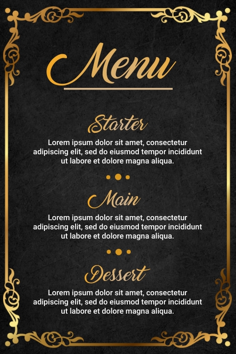 Elegant Classy Menu design template | PosterMyWall