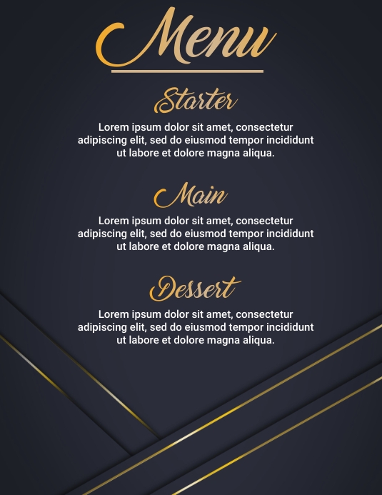 Elegant Classy Menu design template | PosterMyWall