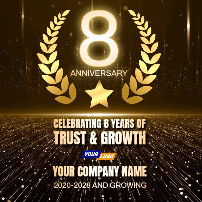 Elegant Company Anniversary Announcement Video template