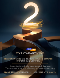 Elegant Company Anniversary Event Flyer ใบปลิว (US Letter) template