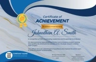 Elegant Corporate Certificate of Achievement Template with Marble Background Tabloid