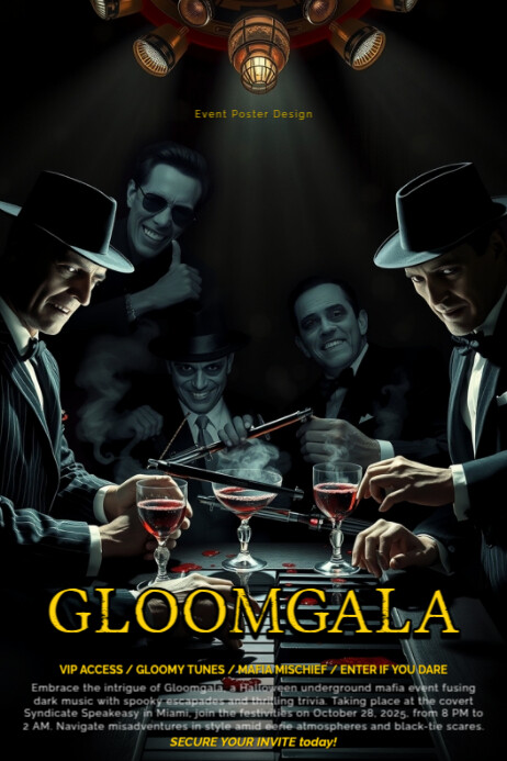 Plantilla de Elegant Dark Music Underground Halloween Mafia Theme ...