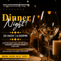 Elegant Dinner Night Invitation Flyer | Corporate Gala & Banquet Event Template Wpis na Instagrama