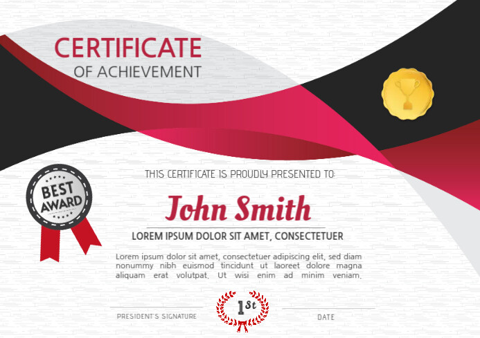 elegant diploma certificate design A4 template