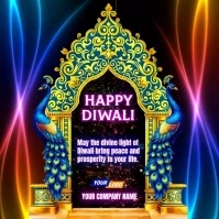 Elegant Diwali Video Greeting Card Wpis na Instagrama template