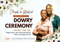 White Dowry Ceremony Invitation A5 Template