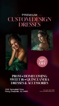 Elegant Dresses Shop Flyer Social Media Ad Indaba yaku-Instagram template