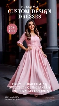 Elegant Dresses Shop Social Media Instagram Story template