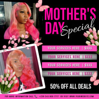 黑色 Mother's Day Promotion Instagram Post Template