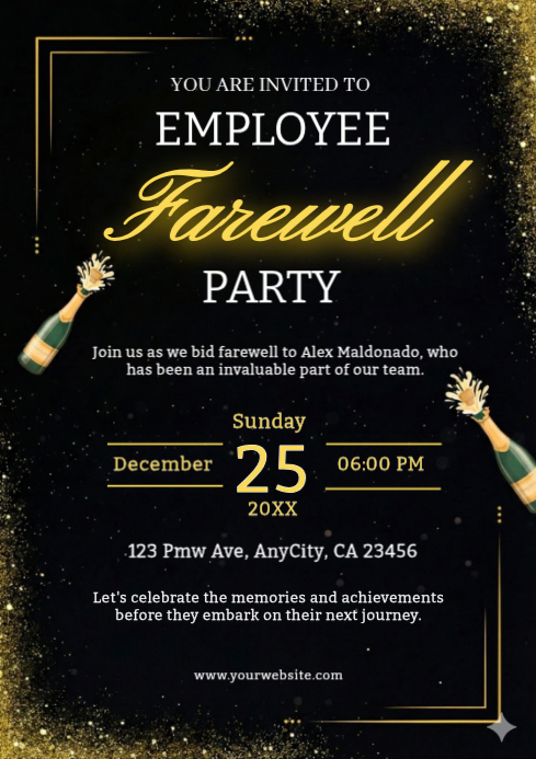 Elegant Employee Farewell Party Invitation Flyer Template | PosterMyWall