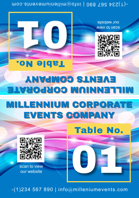 Copy of Elegant Event Table Label Template - A5 size | PosterMyWall