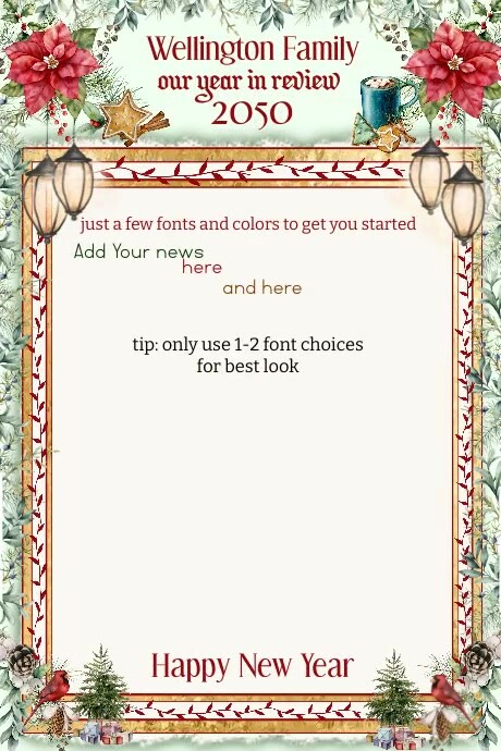 Elegant Family Year in Review Newsletter Template PosterMyWall Elegant Family Year in Review Newsletter Template PosterMyWall