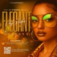 Elegant fancy friday night club party event design template Instagram Post