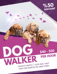 Elegant Fashionable Dog Walking Flyer Design