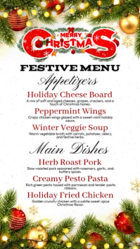 White Festive Christmas Menu Instagram Story Template