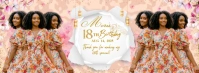 Elegant Floral 18th Birthday Thank You Banner Couverture Facebook template