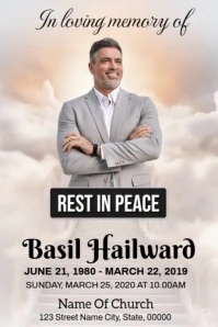 Elegant Funeral Announcement Template Poster