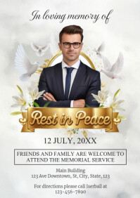 Elegant Funeral Program Template | PosterMyWall