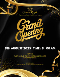 Black Grand Opening Event Flyer Template