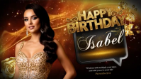 Elegant Gold Birthday Greeting Thumbnail template