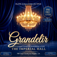 Elegant Gold Chandelier Gala Flyer | Luxury Black Tie Event Invitation Template Instagram Plasing