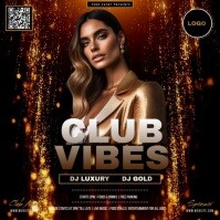 Elegant Gold Club Party Event Design Template Square (1:1)