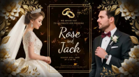Elegant Gold Floral Wedding Invitation Banner YouTube Thumbnail template
