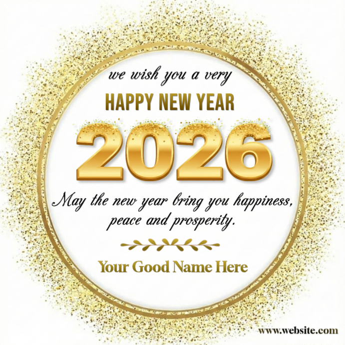 Elegant Gold Happy New Year 2026 Greeting Instagram Post Template ...